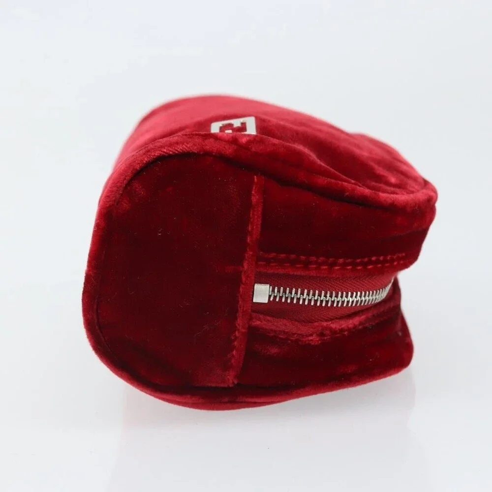 Fendi Pouch Velor Red Velour